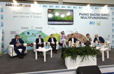 Il palco dello stand ANBI durante l'intervento dedicato al CeDATeR presso Macfrut 2025