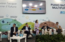 Il palco dello stand ANBI durante l'intervento dedicato al CeDATeR presso Macfrut 2025